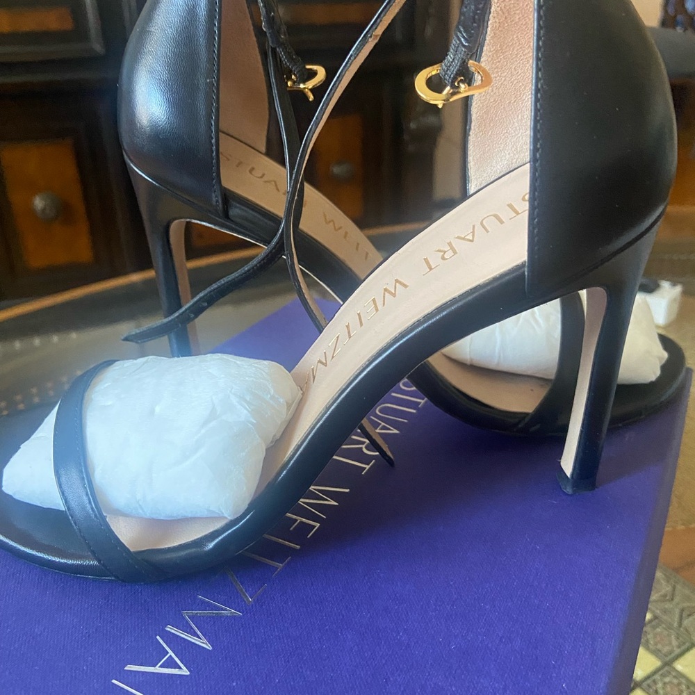Stuart Weitzman Black Leather Heels